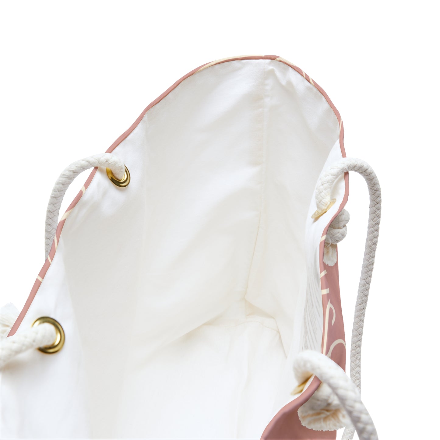 Floral Outline Weekender Bag — Blush Pink Tote for Travel & Beach