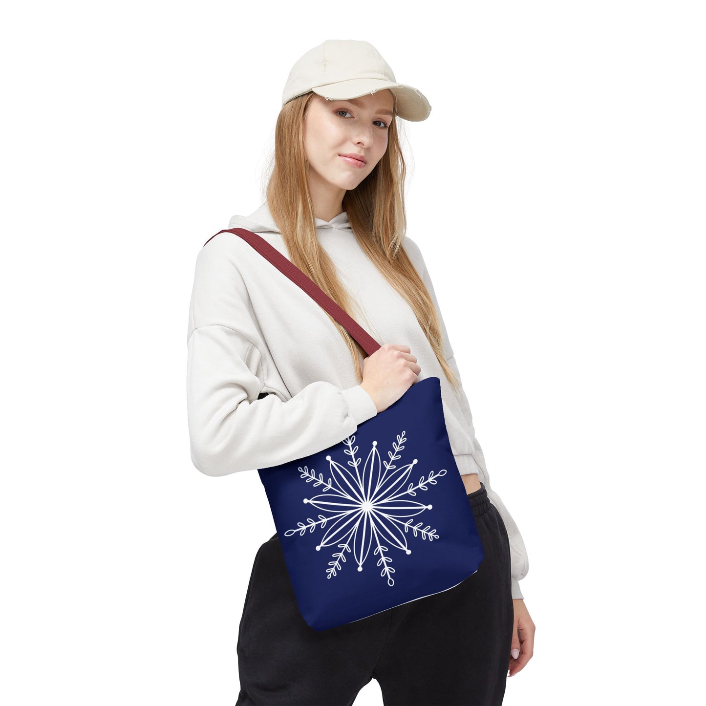 Winter Bloom Snowflake Tote Bag