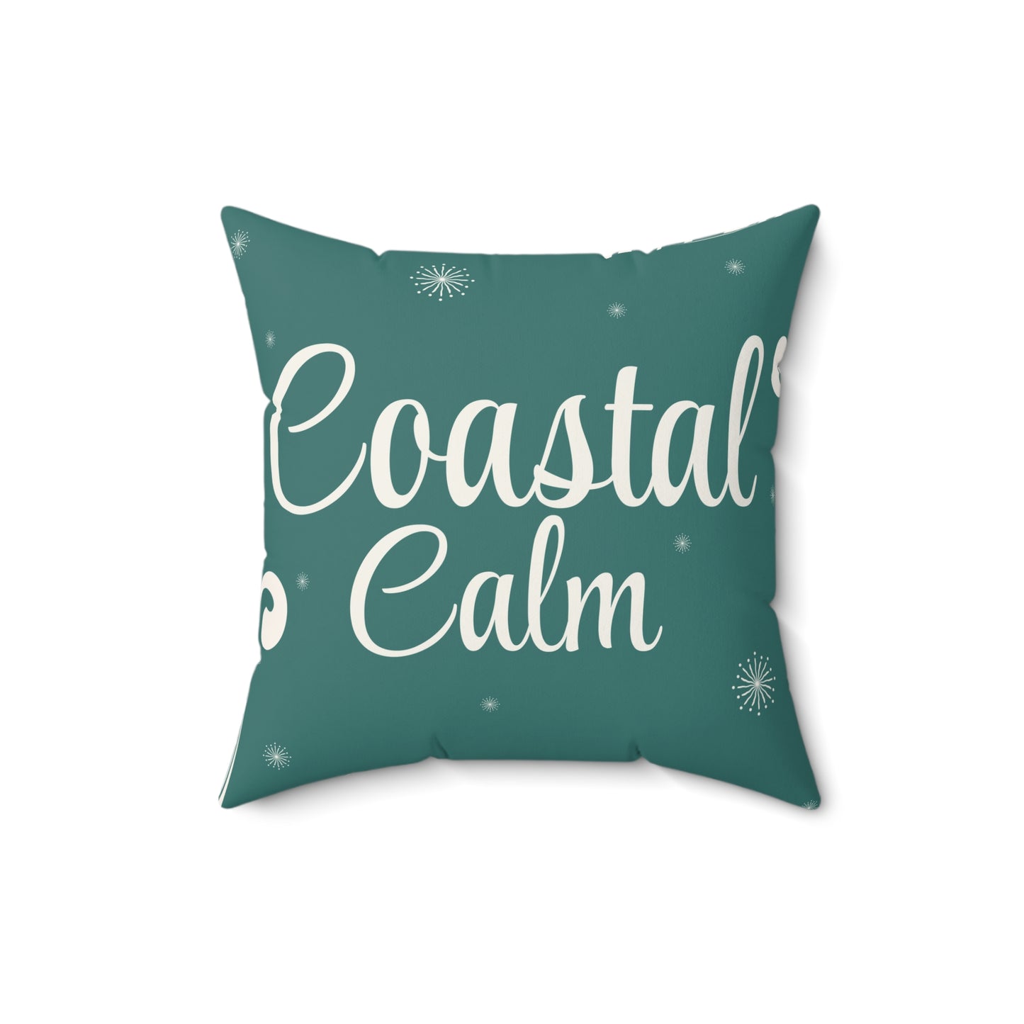 Coastal Calm Decorative Pillow — Teal Beach House Throw Pillow