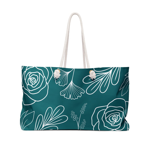 Teal Serenity Weekender Tote Bag