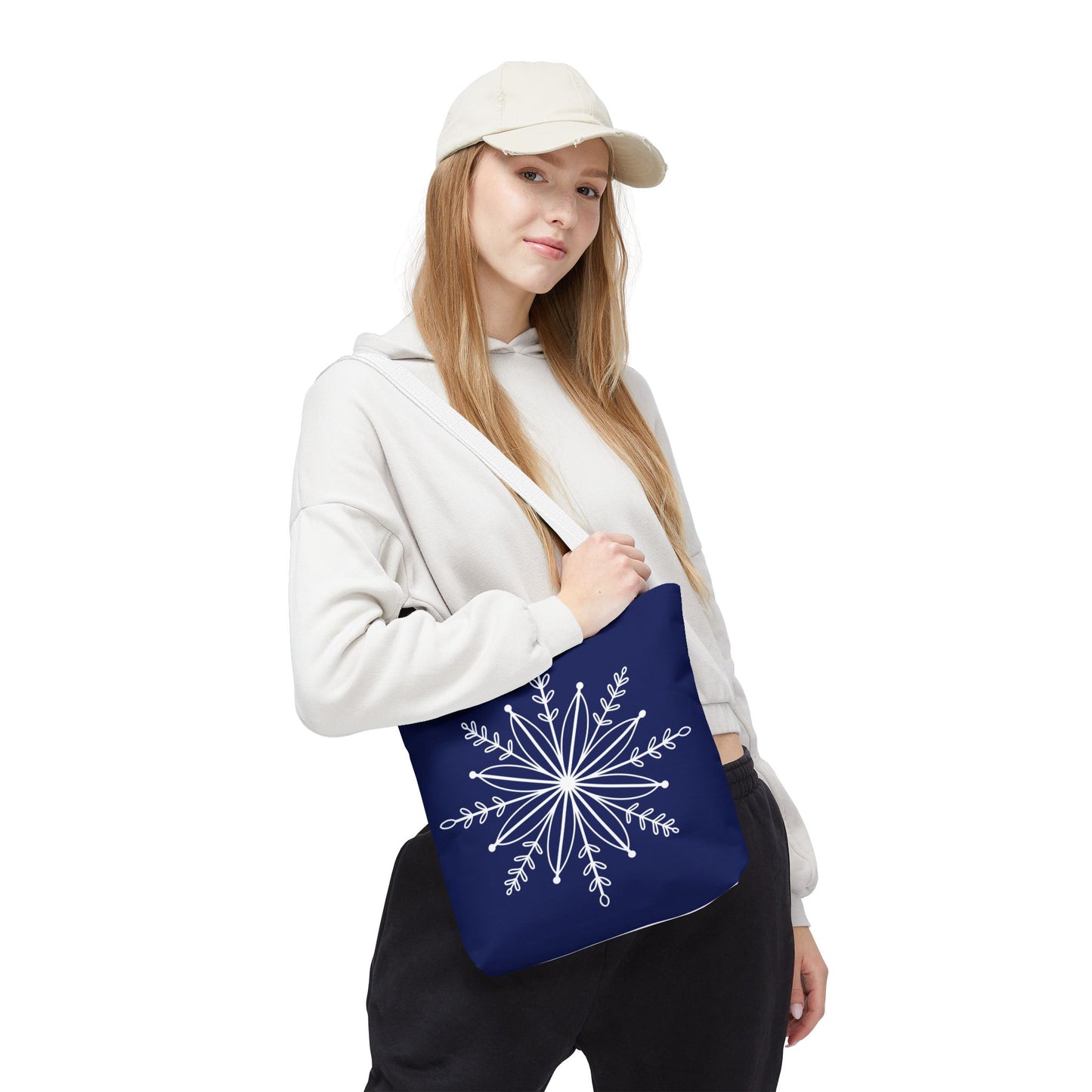 Winter Bloom Snowflake Tote Bag