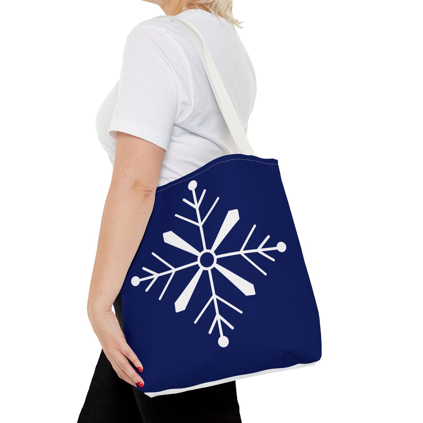 Frosted Elegance Snowflake Tote Bag