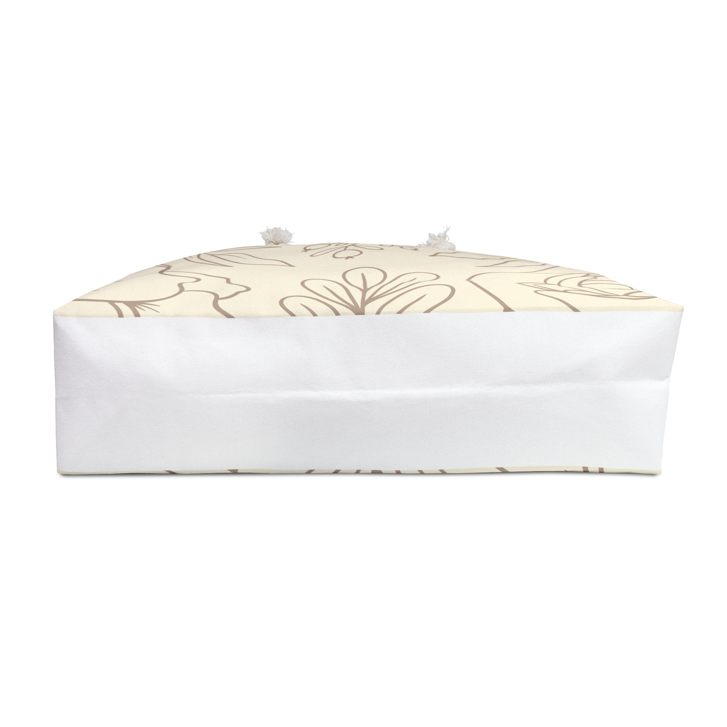 Floral Outline Weekender Bag - Warm Taupe Color