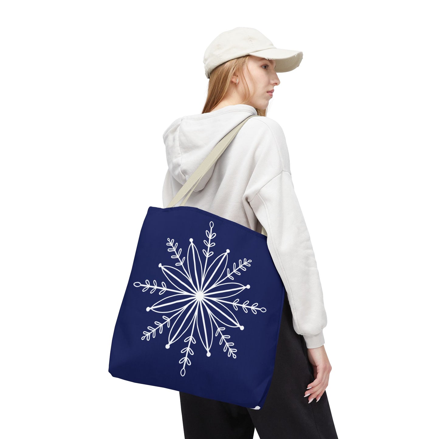 Winter Bloom Snowflake Tote Bag