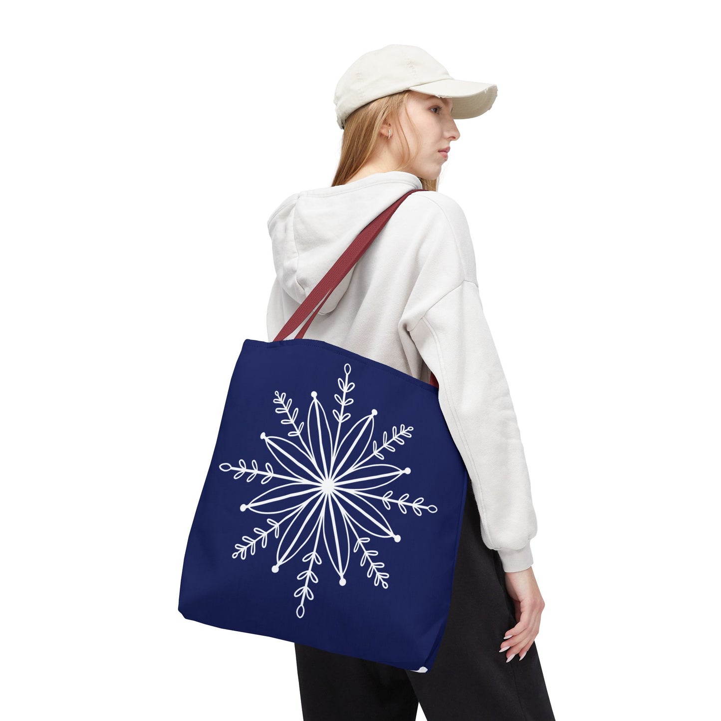 Winter Bloom Snowflake Tote Bag