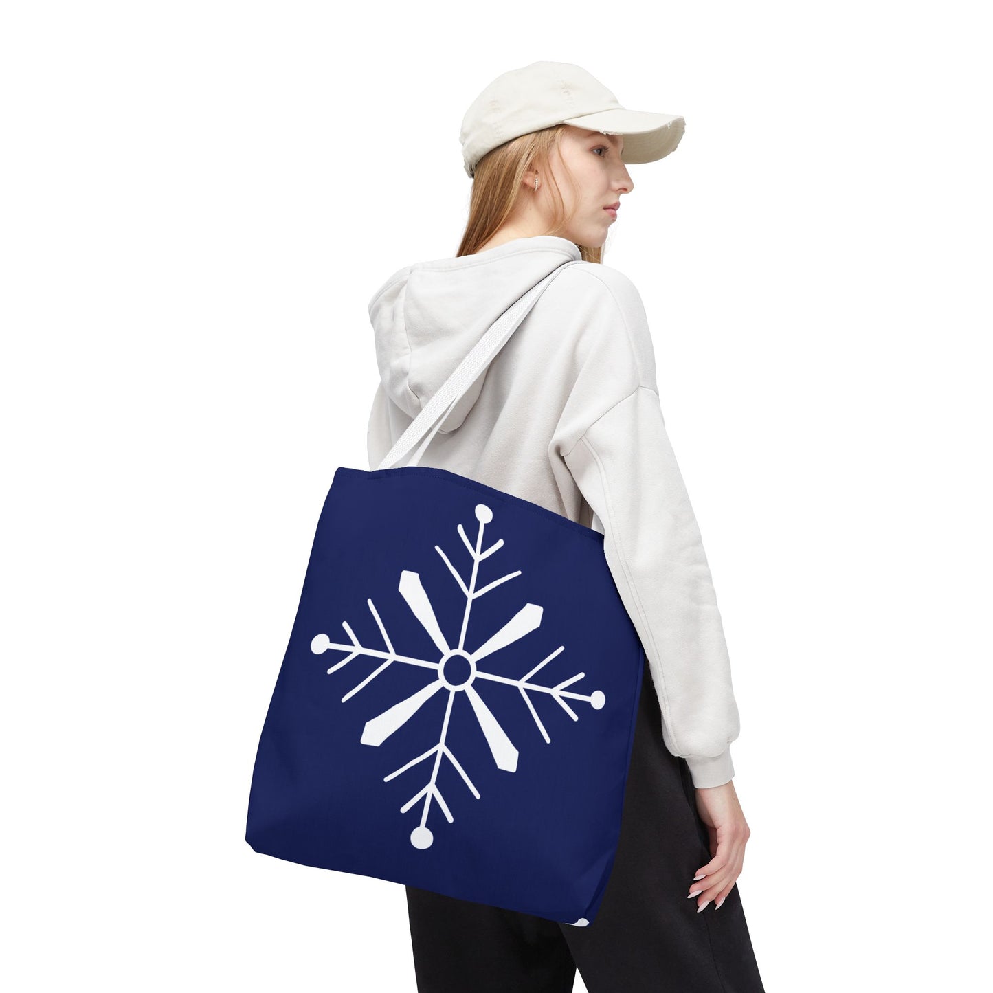 Frosted Elegance Snowflake Tote Bag