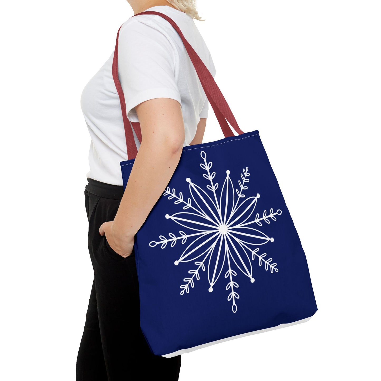 Winter Bloom Snowflake Tote Bag
