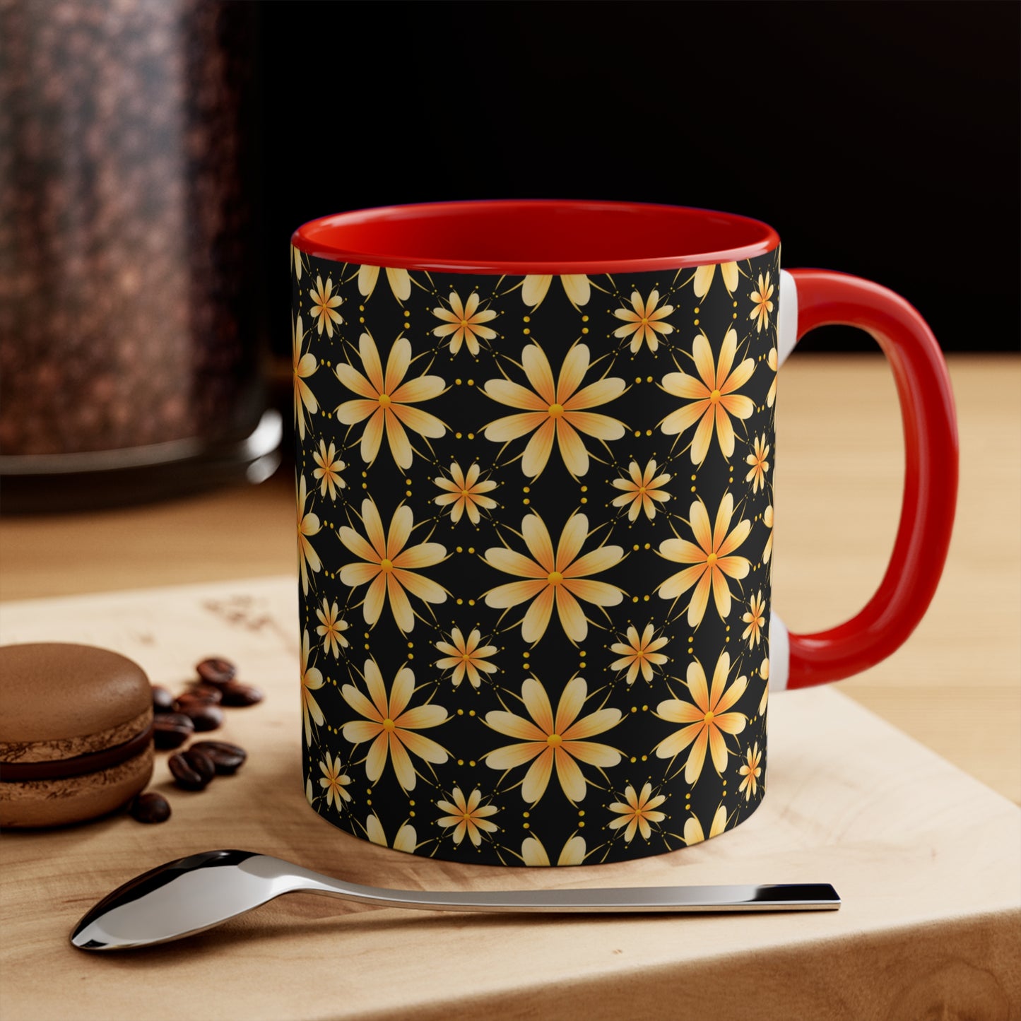 Boho Chic Accent Mugs | Floral Coffee Cups, Fun Gift for Tea Lovers, Home Décor, Kitchen Accessories