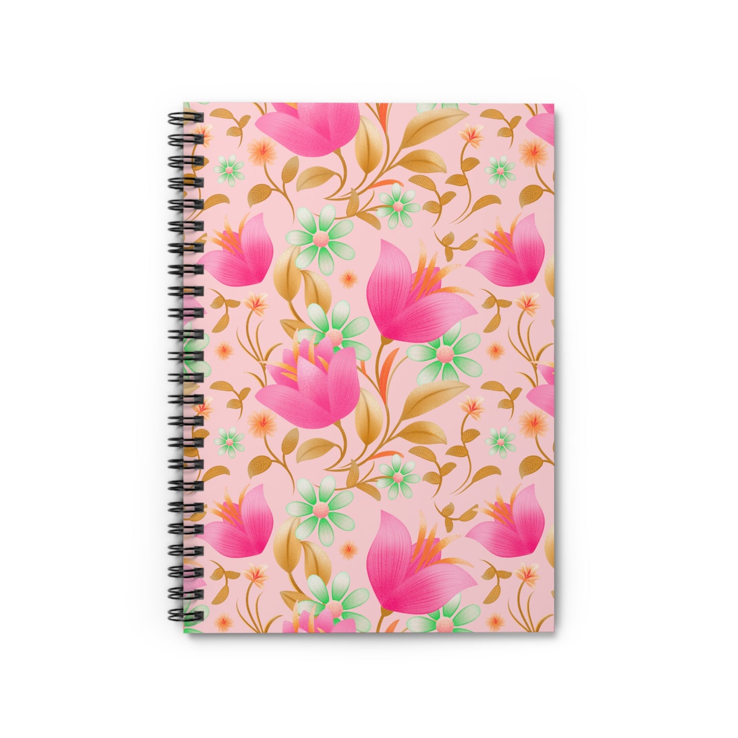 Pretty Floral Spiral Notebook - Ruled Line, Cute Journal, Floral Stationery, Gift for Her, Writing Diary