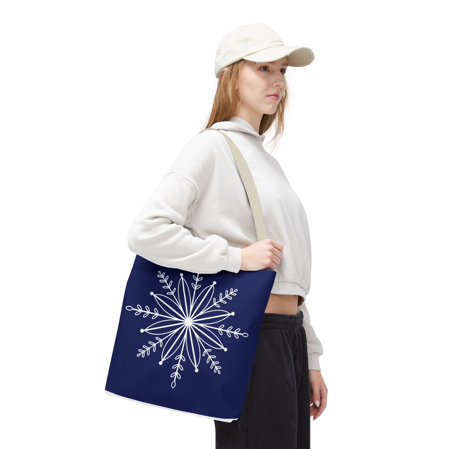 Winter Bloom Snowflake Tote Bag