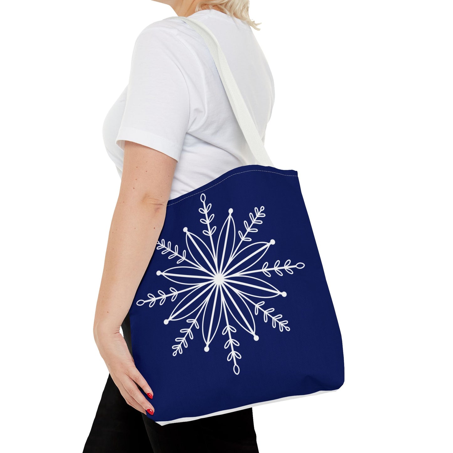 Winter Bloom Snowflake Tote Bag