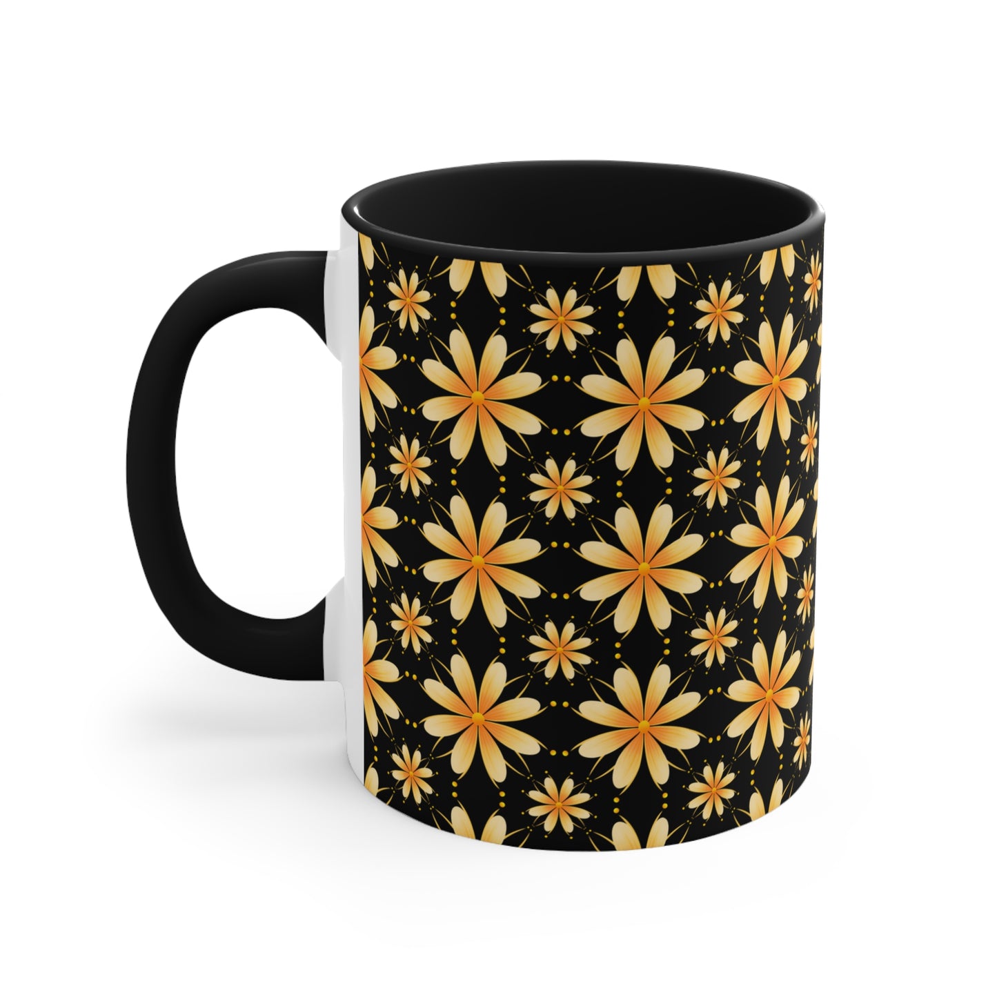 Boho Chic Accent Mugs | Floral Coffee Cups, Fun Gift for Tea Lovers, Home Décor, Kitchen Accessories