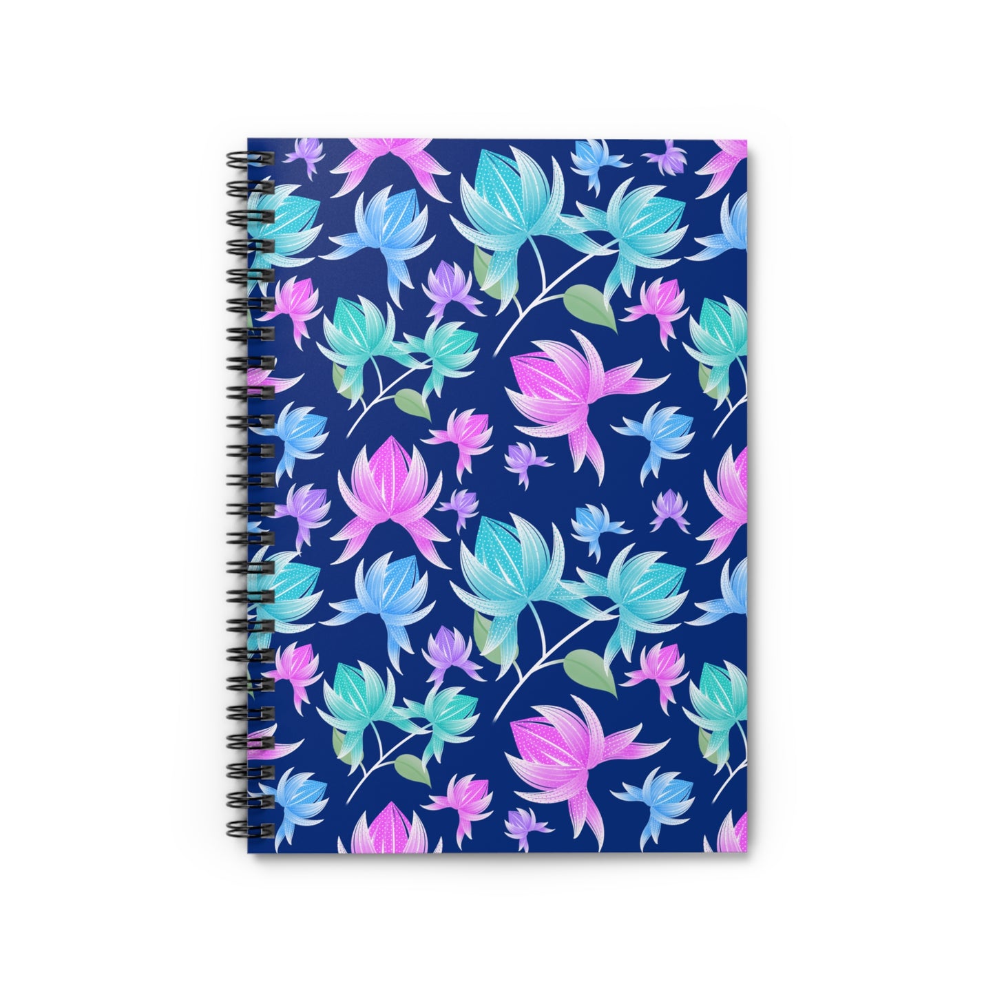 Abstract Floral Spiral Notebook - Ruled Line, Gift for Writers, School Supplies, Art Journal, Flower Notepad