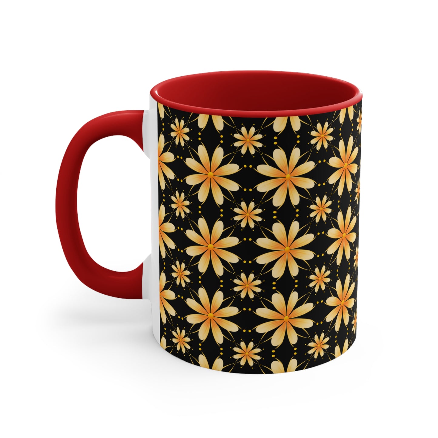 Boho Chic Accent Mugs | Floral Coffee Cups, Fun Gift for Tea Lovers, Home Décor, Kitchen Accessories
