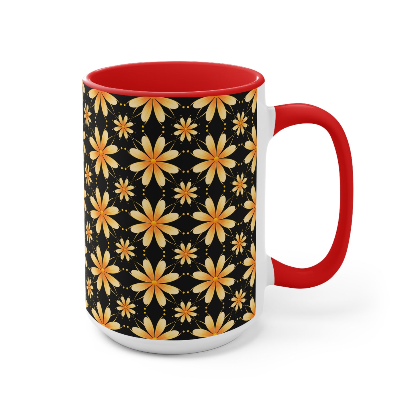 Boho Chic Accent Mugs | Floral Coffee Cups, Fun Gift for Tea Lovers, Home Décor, Kitchen Accessories