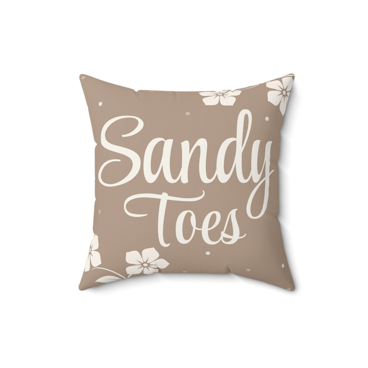 Sandy Toes Beach Throw Pillow — Coastal Hibiscus Decorative Pillow