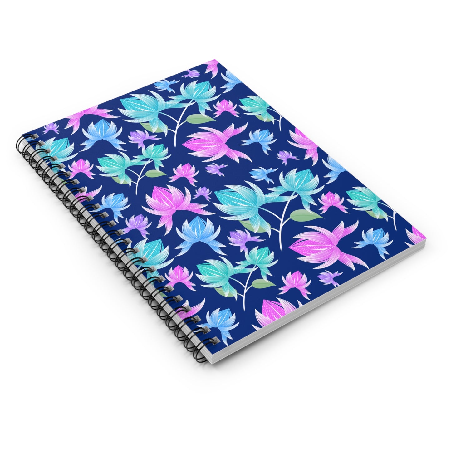 Abstract Floral Spiral Notebook - Ruled Line, Gift for Writers, School Supplies, Art Journal, Flower Notepad