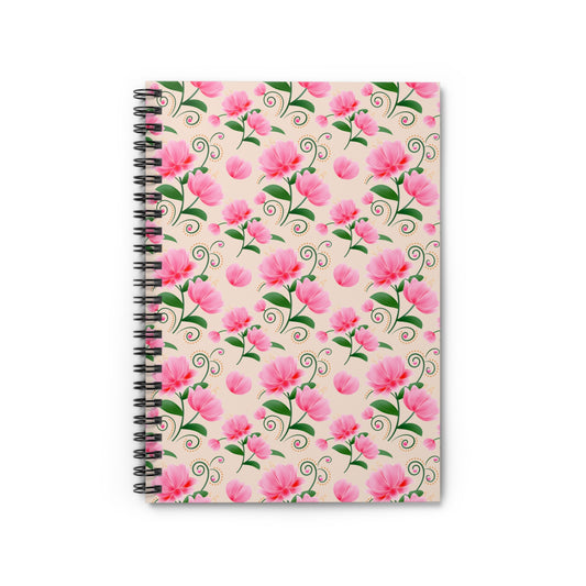 Charming Blooms Floral Art Spiral Notebook - Perfect for Journaling, Note Taking, Floral Design