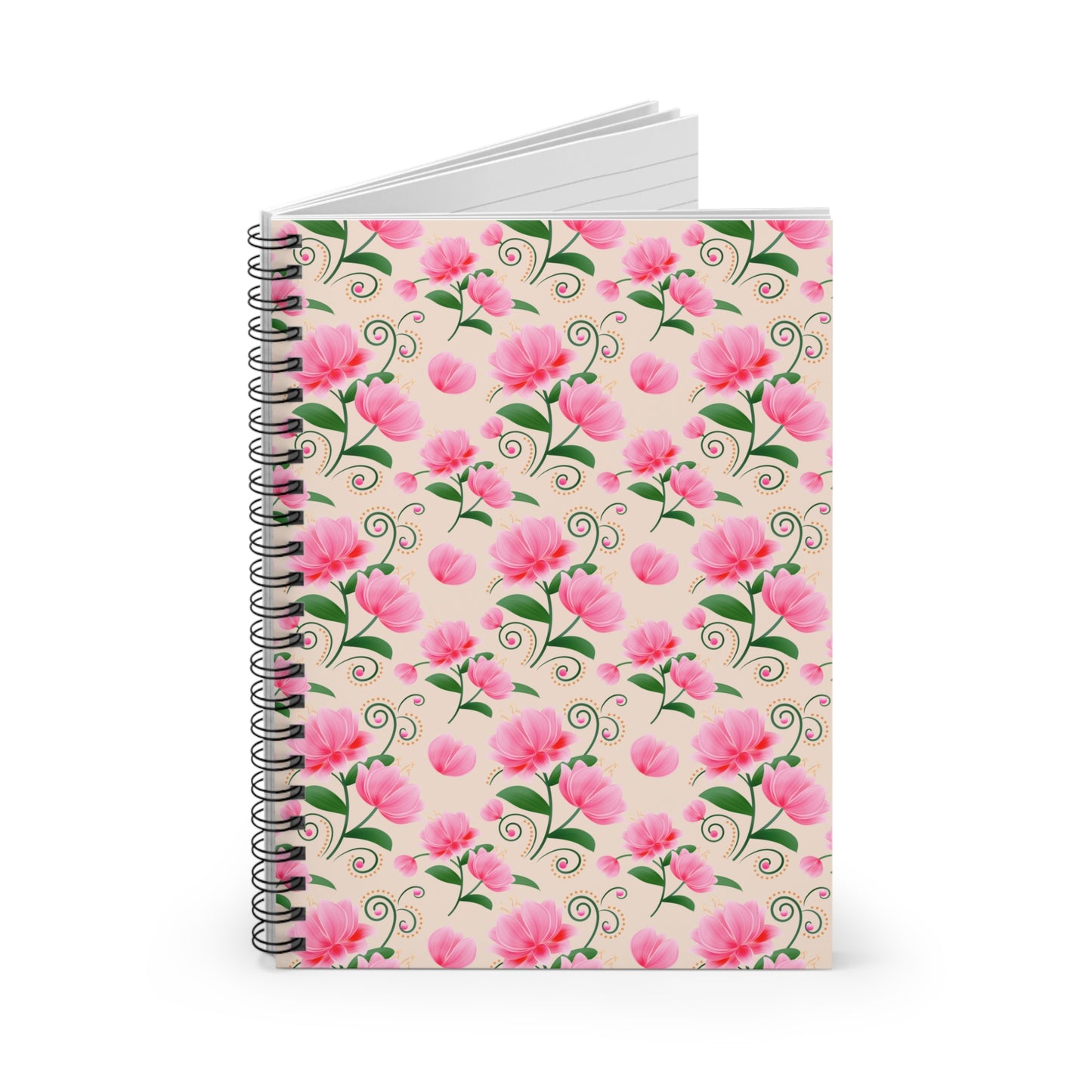 Charming Blooms Floral Art Spiral Notebook - Perfect for Journaling, Note Taking, Floral Design