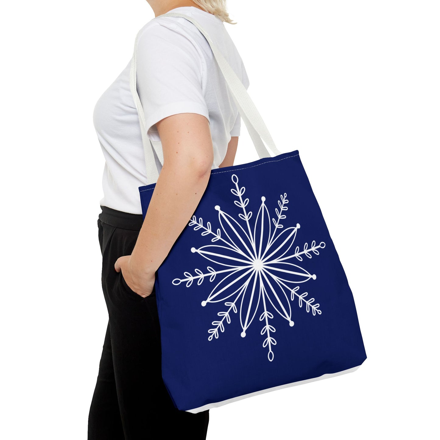 Winter Bloom Snowflake Tote Bag
