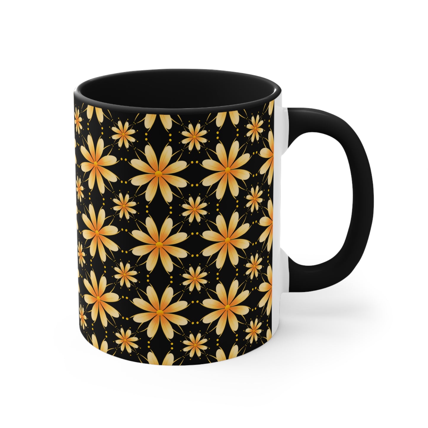 Boho Chic Accent Mugs | Floral Coffee Cups, Fun Gift for Tea Lovers, Home Décor, Kitchen Accessories