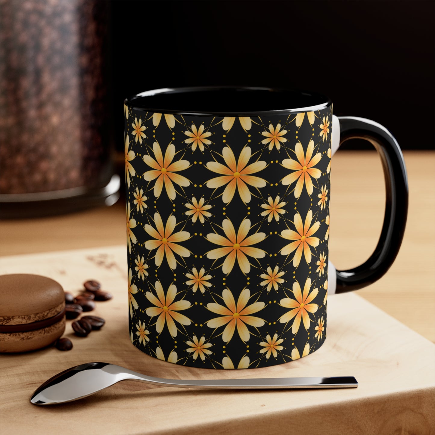 Boho Chic Accent Mugs | Floral Coffee Cups, Fun Gift for Tea Lovers, Home Décor, Kitchen Accessories