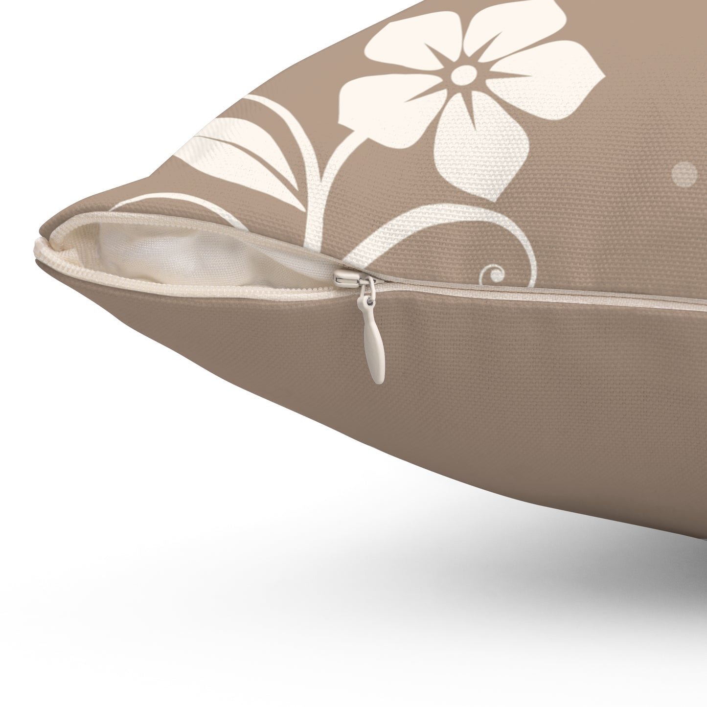 Sandy Toes Beach Throw Pillow — Coastal Hibiscus Decorative Pillow