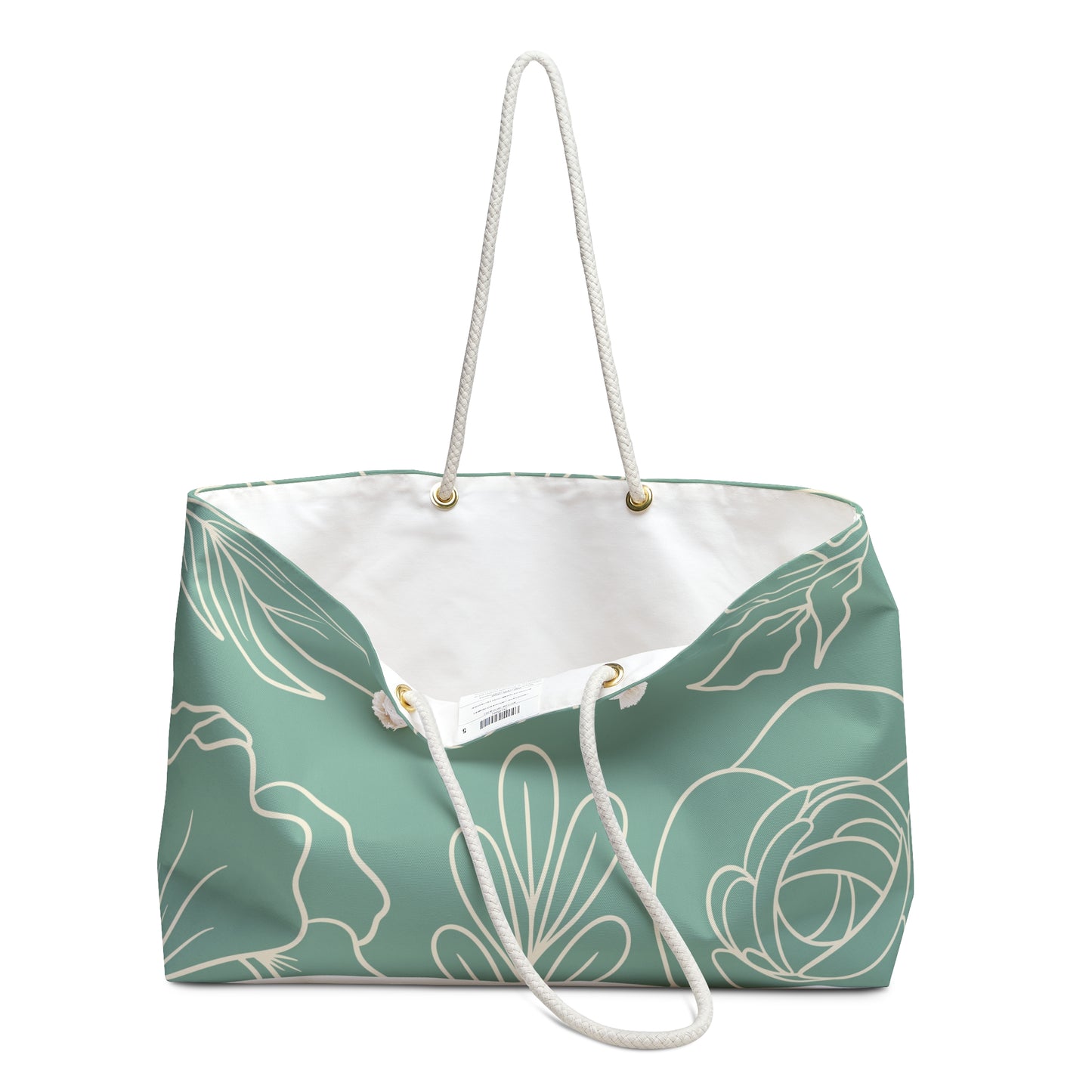 Teal Floral Weekender Bag — Large Tote for Weekend Trips & Beach Getaways