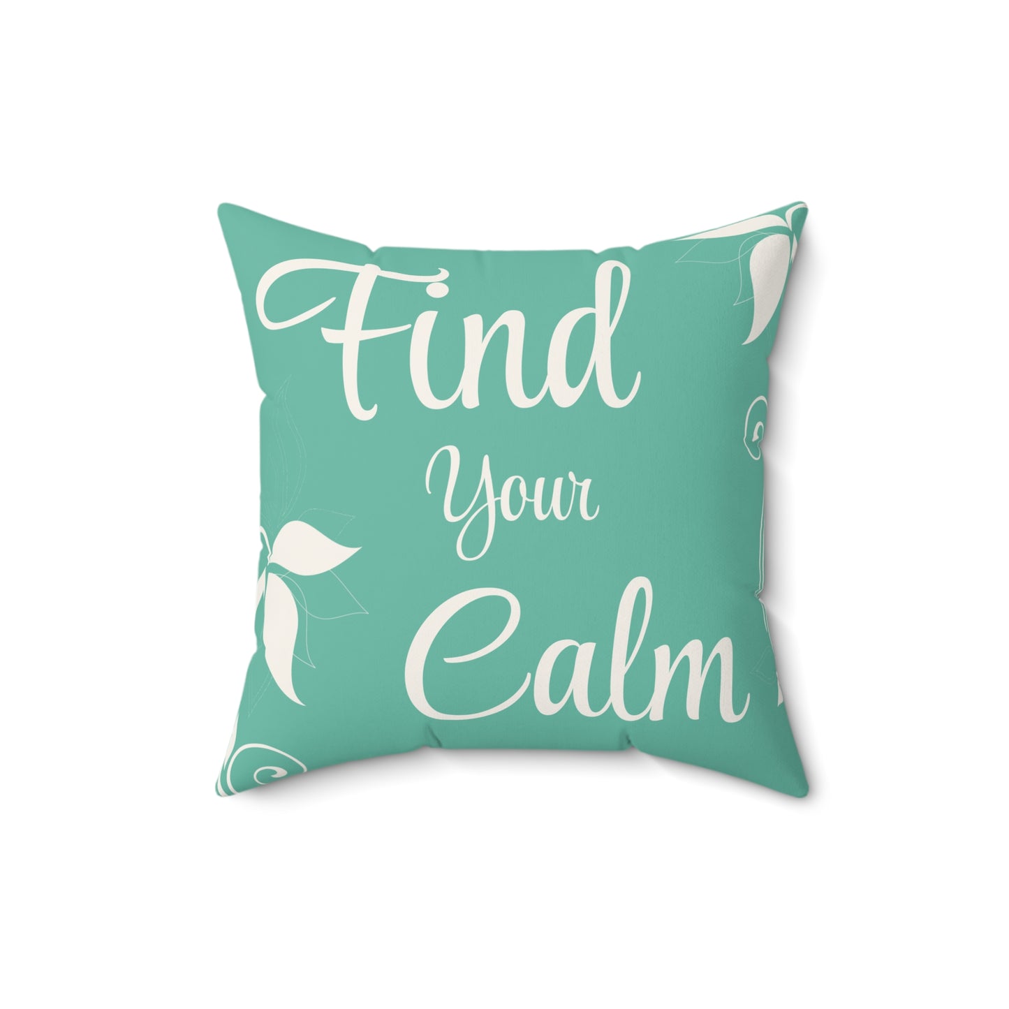 'Find Your Calm' Decorative Pillow — Teal Inspirational Throw Pillow
