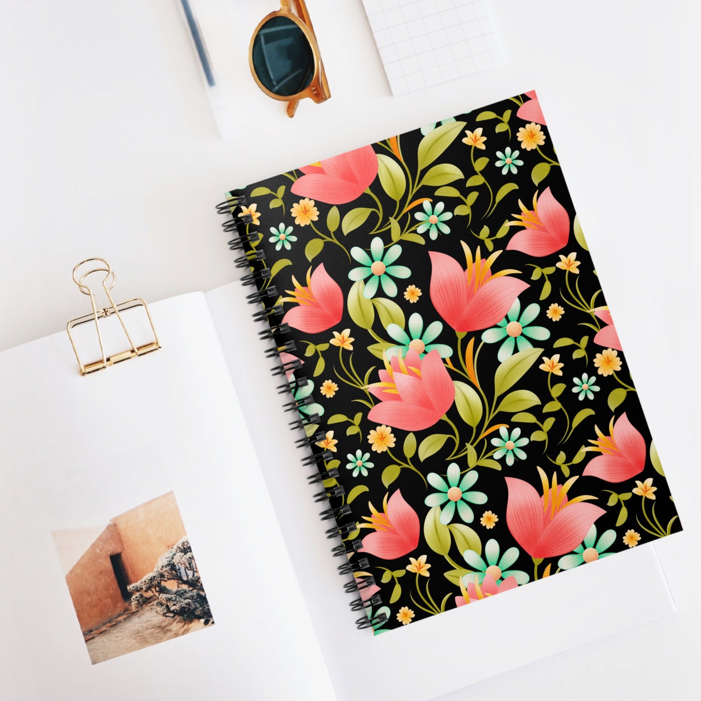 Elegant Floral Spiral Notebook - Perfect for Journaling, Note-Taking, Floral Gift, Nature Lover's Journal