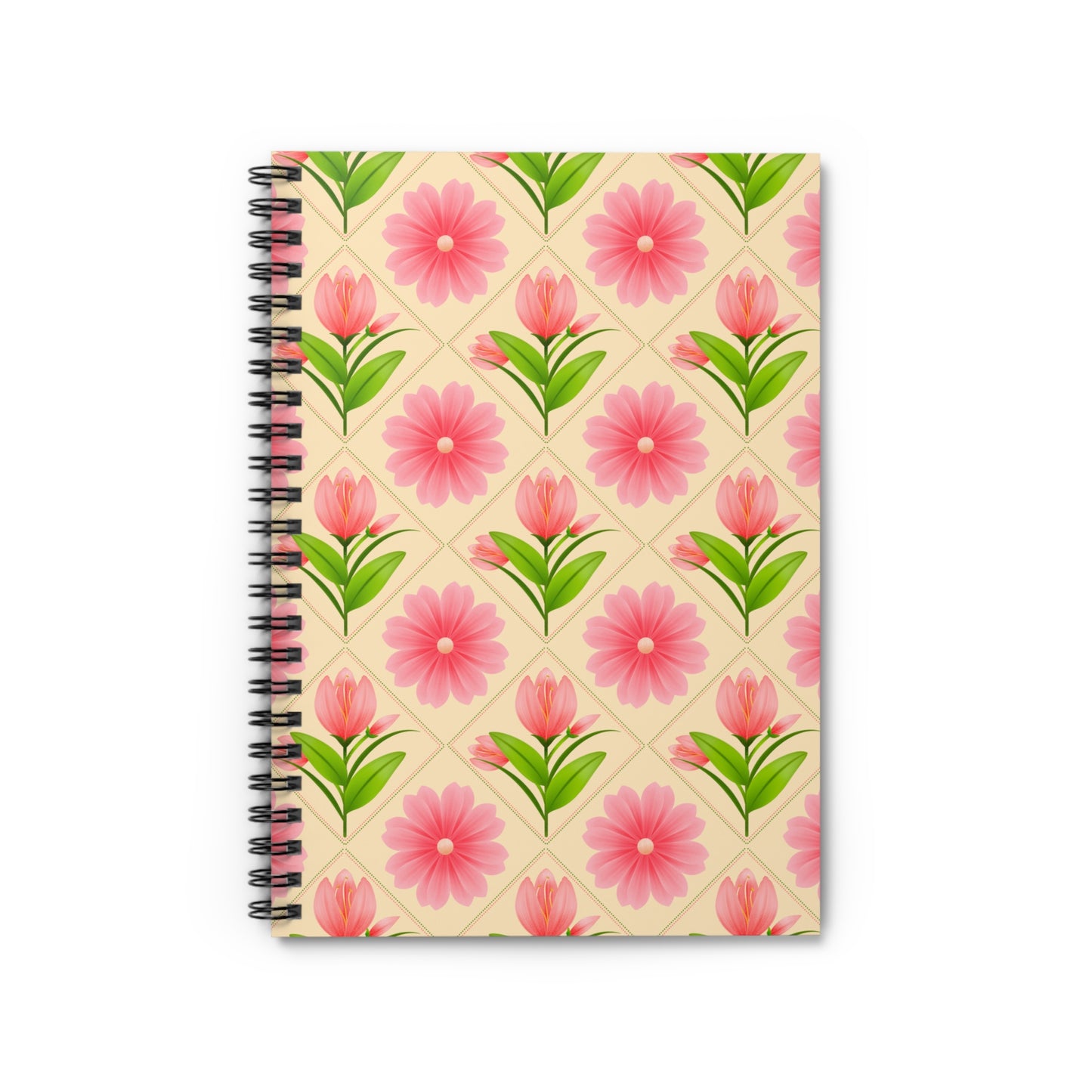 Delightful Floral Print Spiral Notebook - Ruled Line for Journaling, Spring Decor