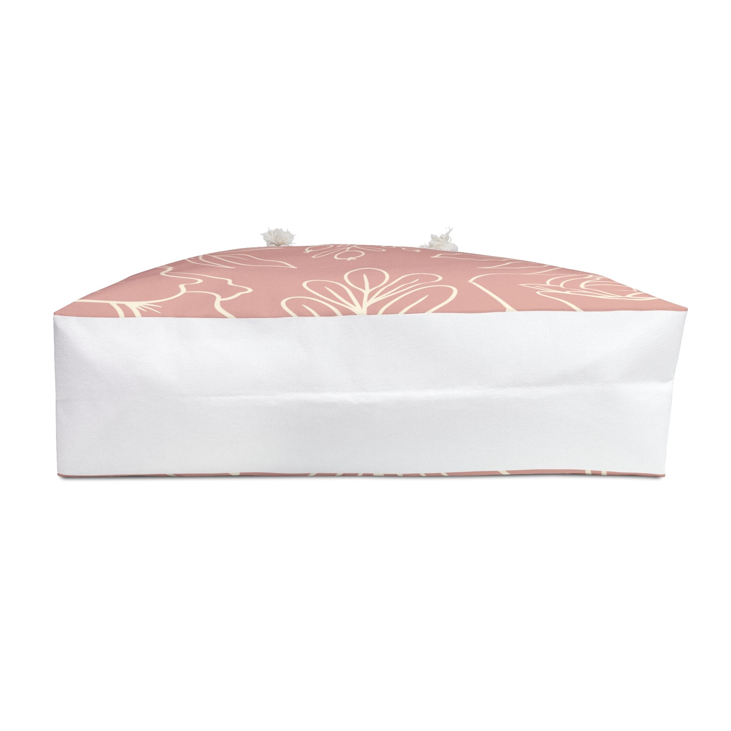 Floral Outline Weekender Bag — Blush Pink Tote for Travel & Beach