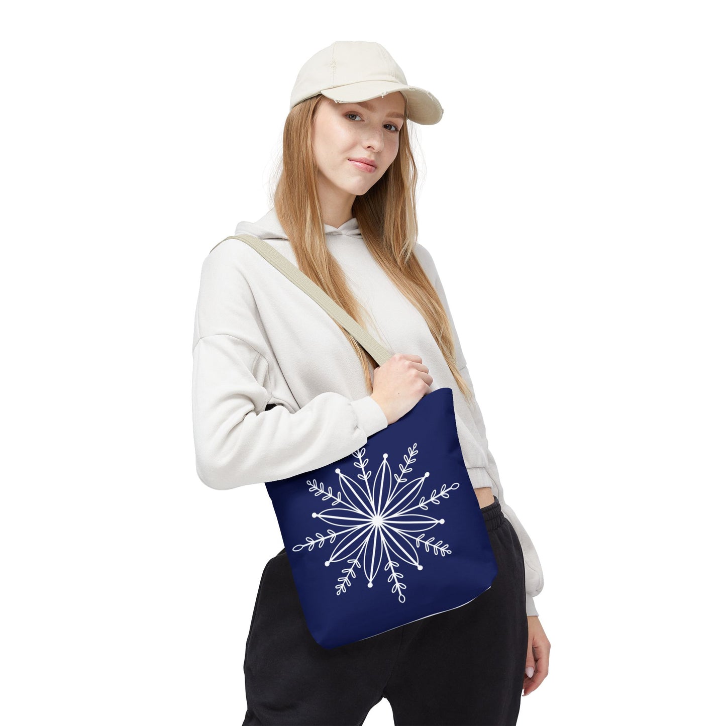 Winter Bloom Snowflake Tote Bag
