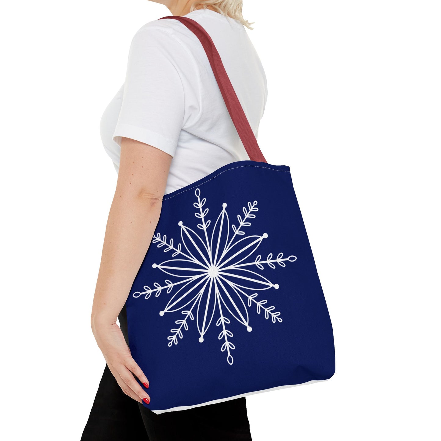 Winter Bloom Snowflake Tote Bag