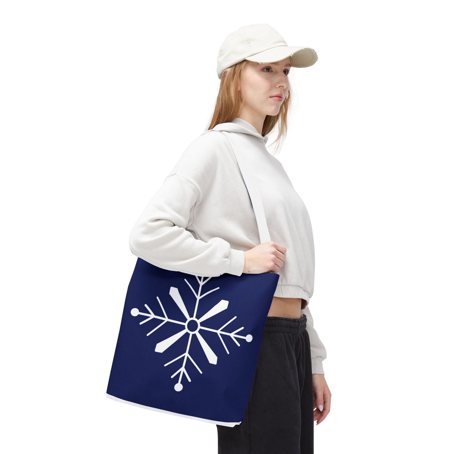 Frosted Elegance Snowflake Tote Bag