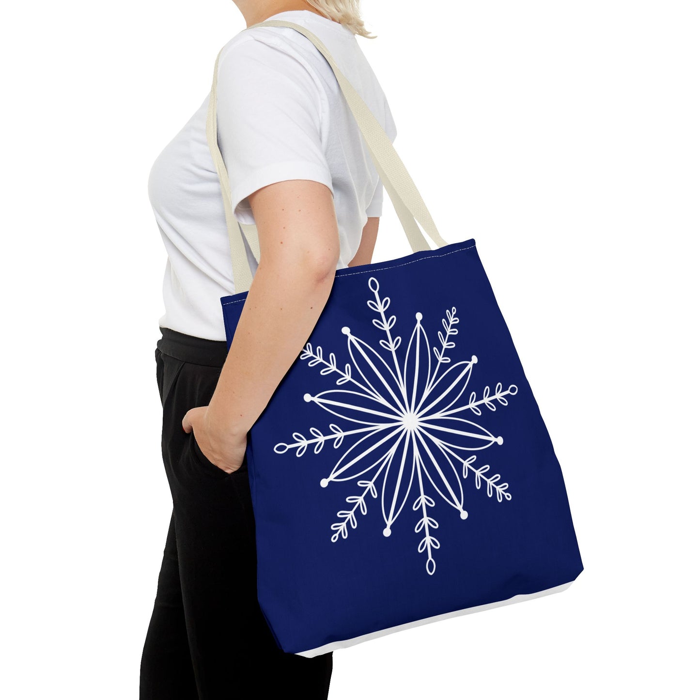 Winter Bloom Snowflake Tote Bag